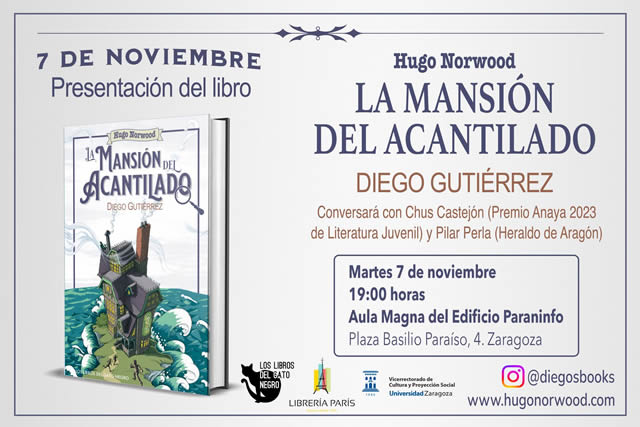 Diego Gutiérrez presenta 'Hugo Norwood. La mansión del acantilado'